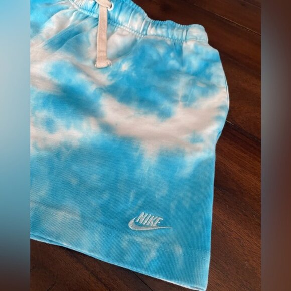 Nike Kids Tie Dye Shorts Blue White | Size Large - Picture 2 of 5